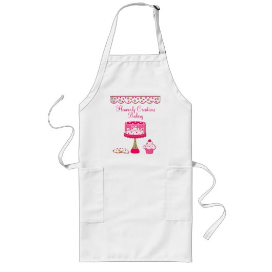 Kundenspezifische rosa u. grüne lange schürze (Vorne)