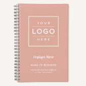 Kundenspezifische Rose Gold-Business-Logo und Name Notizblock (Vorderseite)