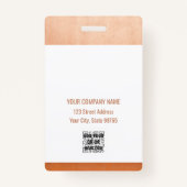 Kundenspezifische Rose Gold Logo Barcode Mitarbeit Ausweis (Rückseite)