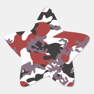 Kundenspezifische rote Camouflage-Aufkleber Stern-Aufkleber