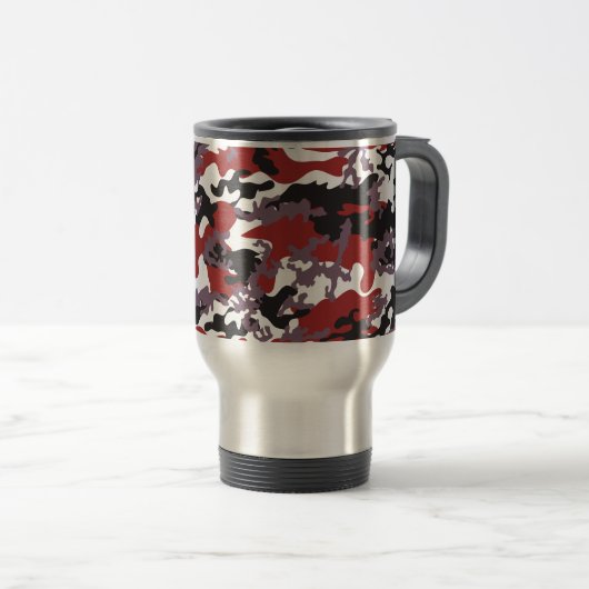 Kundenspezifische rote Camouflage-rostfreier Reisebecher (VorderseiteRechts)