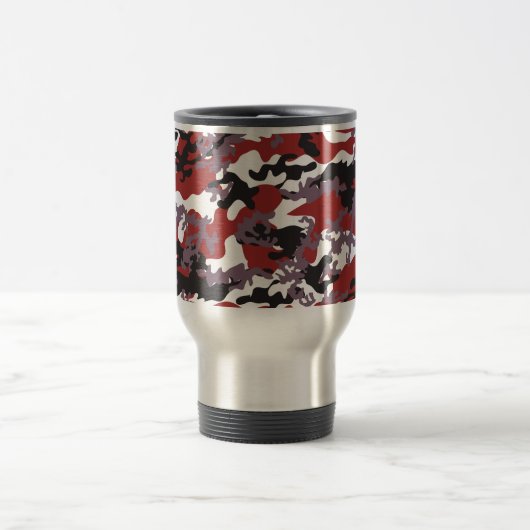 Kundenspezifische rote Camouflage-rostfreier Reisebecher (Mittel)