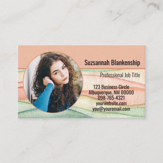 Kundenspezifische Round Foto Small Business Colori Visitenkarte (Vorderseite)
