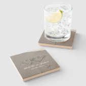 Kundenspezifische Sandstein-Untersetzer mit Herzen Steinuntersetzer (Seitenansicht)