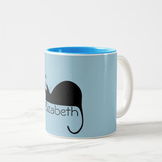 Kundenspezifische Schlafenkatzen-Silhouette Zweifarbige Tasse (VorderseiteRechts)