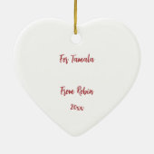 Kundenspezifische Schmetterlinge und Blume Herzlic Keramik Ornament (Hinten)