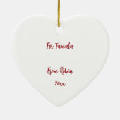 Kundenspezifische Schmetterlinge und Blume Herzlic Keramik Ornament (Hinten)