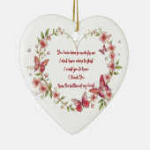 Kundenspezifische Schmetterlinge und Blume Herzlic Keramik Ornament (Rechts)