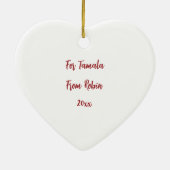 Kundenspezifische Schmetterlinge und Blume Herzlic Keramik Ornament (Hinten)