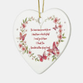 Kundenspezifische Schmetterlinge und Blume Herzlic Keramik Ornament (Links)