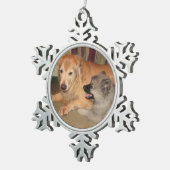 Kundenspezifische Schneeflockeverzierung 2 Schneeflocken Zinn-Ornament (Rechts)