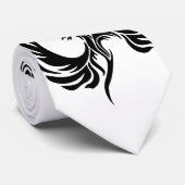 Kundenspezifische Schwarzweiss-Phoenix-Krawatte Krawatte (Gerollt)