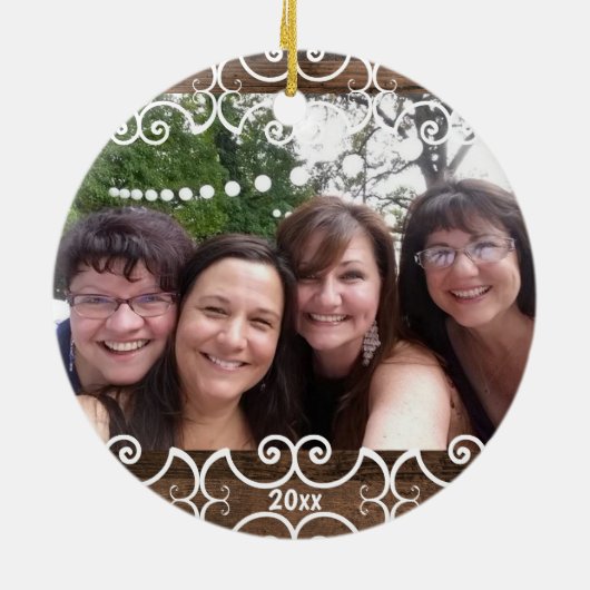 Kundenspezifische Schwester-rustikales modernes Keramik Ornament (Hinten)