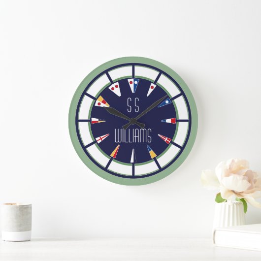 Kundenspezifische Seeflaggen-Ziffern-Wanduhr Große Wanduhr (Zuhause)
