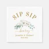 Kundenspezifische "SIP SIP HOORAY"-Blume Napkins Serviette (Vorderseite)