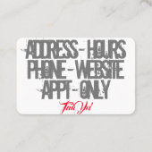 Kundenspezifische Spezialisten Visitenkarte (Rückseite)