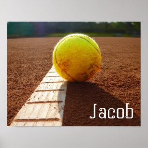 Kundenspezifische Spieler oder Teamname Tennis Fot Poster
