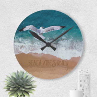 Kundenspezifische Strand-Schwingungens-nur Runde Wanduhr