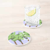 Kundenspezifische SÜDstrand Miami-Palme auf Untersetzer (Seite)