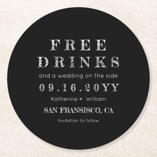 Kundenspezifische Tafel-freie Getränke Save the Runder Pappuntersetzer (Vorderseite)