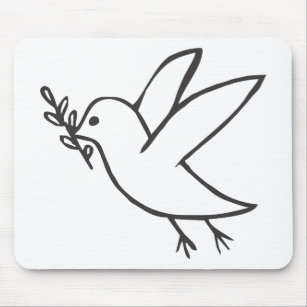 Kundenspezifische Taube des Friedensskizze-Logos Mousepad