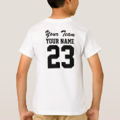 Kundenspezifische Team-Namen-Zahl scherzt Sport T-Shirt (Rückseite)