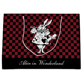 Kundenspezifische Text-Alice im Wunderland-weißer Große Geschenktüte