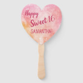 Kundenspezifische Text Aquarell-Spritzenhandfans Fächer (Vorderseite)