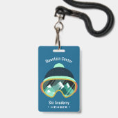 Kundenspezifische Text-Ski-Masken-Abzeichen Ausweis (Vorderseite mit Lanyard)