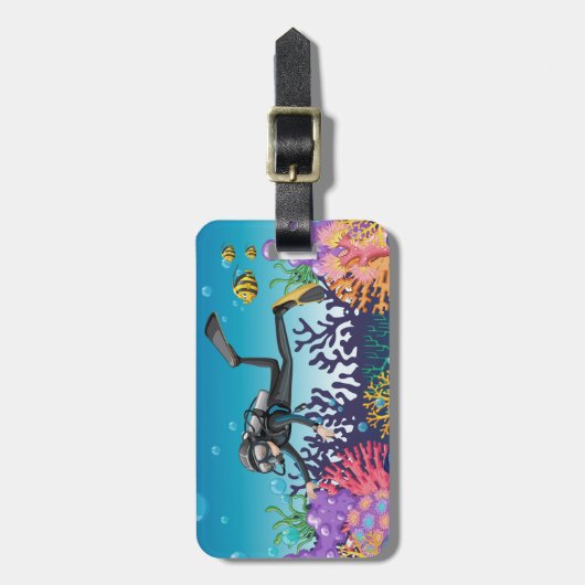 Kundenspezifische Text Sporttaucher-Gepäckanhänger Gepäckanhänger (Vorderseite vertikal)