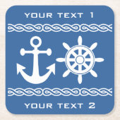 Kundenspezifische Text- u. FarbnautischUntersetzer Rechteckiger Pappuntersetzer (Vorderseite)