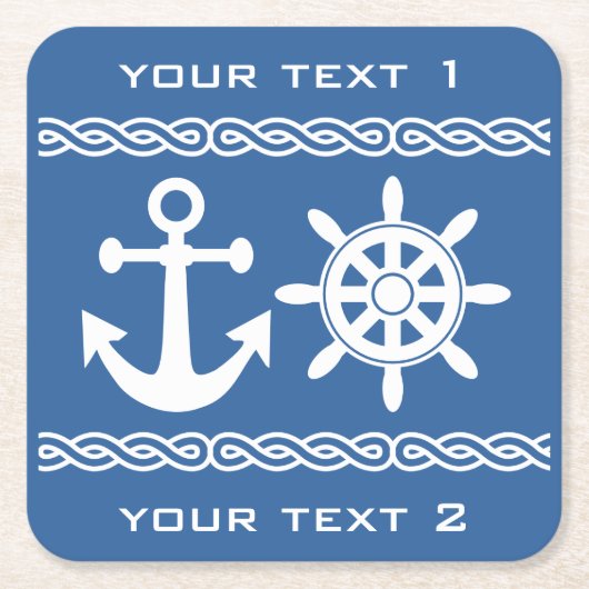 Kundenspezifische Text- u. FarbnautischUntersetzer Rechteckiger Pappuntersetzer (Vorderseite)