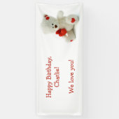 Kundenspezifische Text- u. Fotofahne LiebeTeddy Banner (Vertikal)