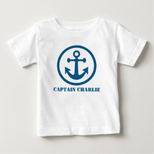 Kundenspezifische Textkleidung des Seeankers Baby T-shirt