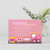 Kundenspezifische Transportzug-Babydusche Einladung (Stehend Vorderseite)
