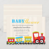 Kundenspezifische Transportzug-Babydusche Einladung (Vorne/Hinten)