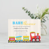 Kundenspezifische Transportzug-Babydusche Einladung (Stehend Vorderseite)