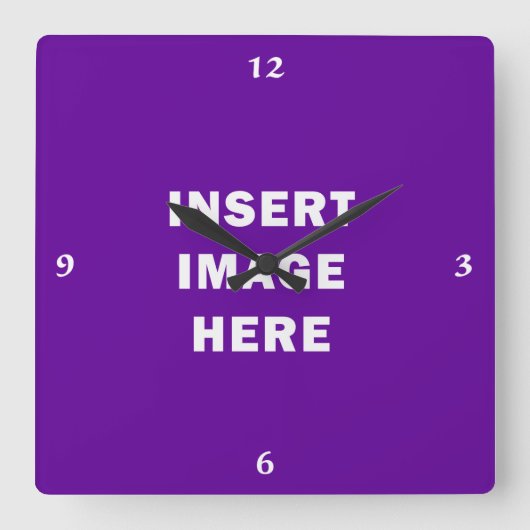 Kundenspezifische Uhr-Schablonen-weiße Quadratische Wanduhr (Vorderseite)