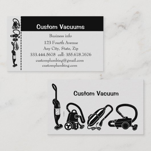Kundenspezifische Vakuum Reparatur Vertrieb Instan Visitenkarte (Vorne/Hinten)