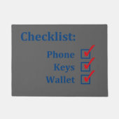 Kundenspezifische verlassende Zuhausecheckliste Fußmatte (Vorderseite)