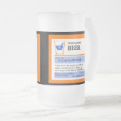 Kundenspezifische Verordnungs-Bier-Tasse Mattglas Bierglas (VorderseiteRechts)
