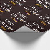 Kundenspezifische verrückte Katzen-Dame Geschenkpapier (Ecke)