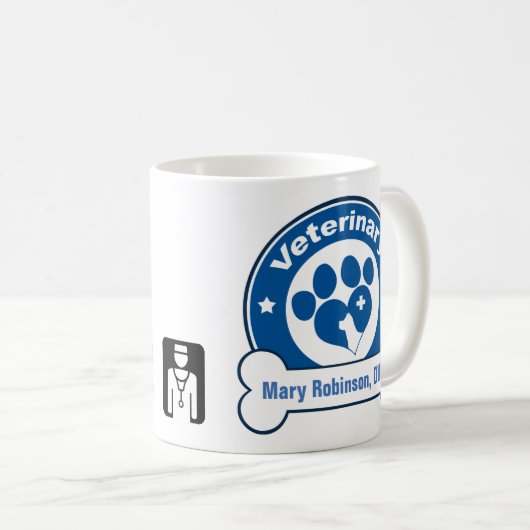 Kundenspezifische Veterinärmedizin Kaffeetasse (VorderseiteRechts)