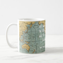 Kundenspezifische Vintage Karten-Reise zitiert | Kaffeetasse