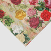 Kundenspezifische Vintage Rosen-Blumendruck Seidenpapier (Ausschnitt)