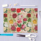 Kundenspezifische Vintage Rosen-Blumendruck Seidenpapier (Handwerk)