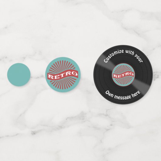 Kundenspezifische Vinyl Record Retro Konfetti (Vorderseiten)