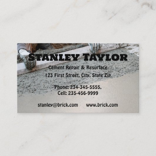 Kundenspezifische Visitenkarte für Betonlösungen u (Vorderseite)