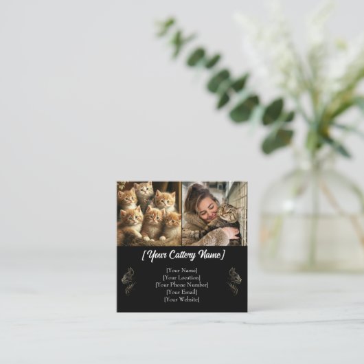 Kundenspezifische Visitenkarte mit Fotos und QR-Co (Stehend Vorderseite)