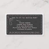 Kundenspezifische Visitenkarte von Quilter (Rückseite)